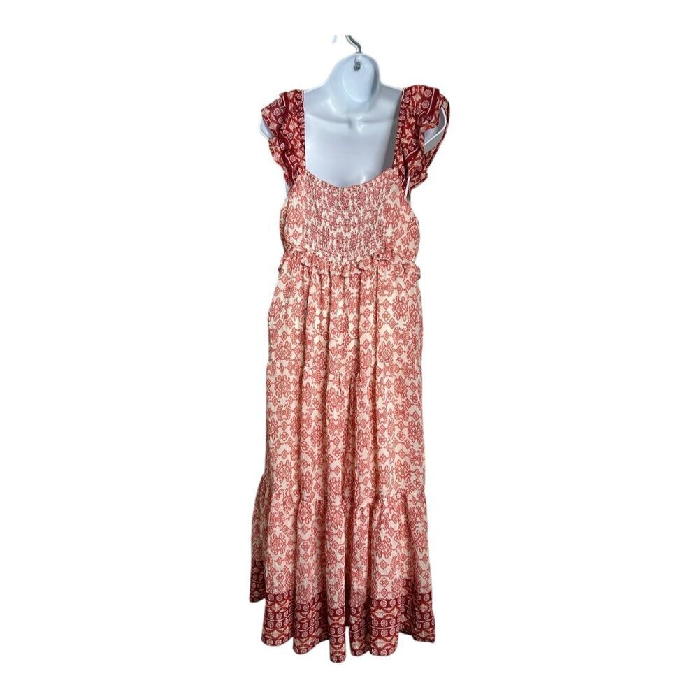 By The River Ruffled Milkmade‎ Midi Dress  | Sz L | Red & White | Cottagecore - Picture 2 of 10